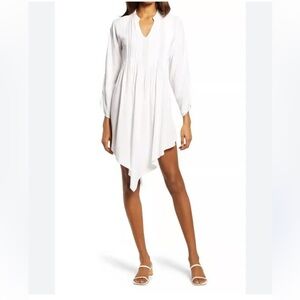 AREA STARS Rina Loose-Fit Asymmetric-Hem White Dress Size Small NEW